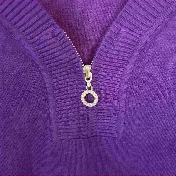 Cable and Gage Purple Sweater Size L - Picture 2 of 6